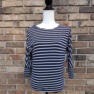 Summer & Sage  3/4 sleeve striped Top
